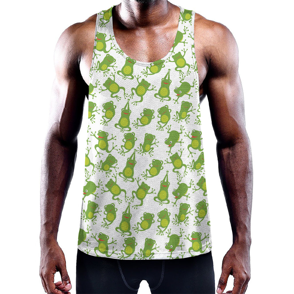 Cute Frog Pattern Print Training Tank Top