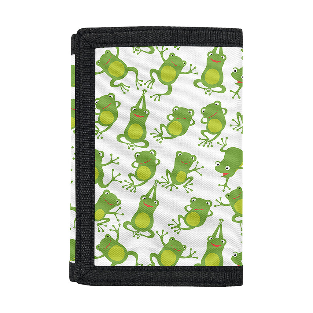 Cute Frog Pattern Print Trifold Wallet