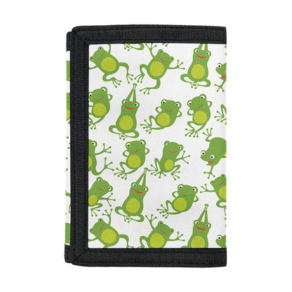 Cute Frog Pattern Print Trifold Wallet