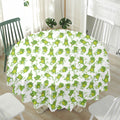 Cute Frog Pattern Print Waterproof Round Tablecloth