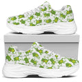 Cute Frog Pattern Print White Chunky Shoes