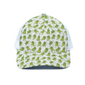 Cute Frog Pattern Print White Mesh Trucker Hat