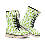Cute Frog Pattern Print Winter Boots