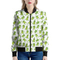 Cute Frog Pattern Print Women's Bomber Jacket