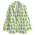 Cute Frog Pattern Print Women's Cotton Blazer