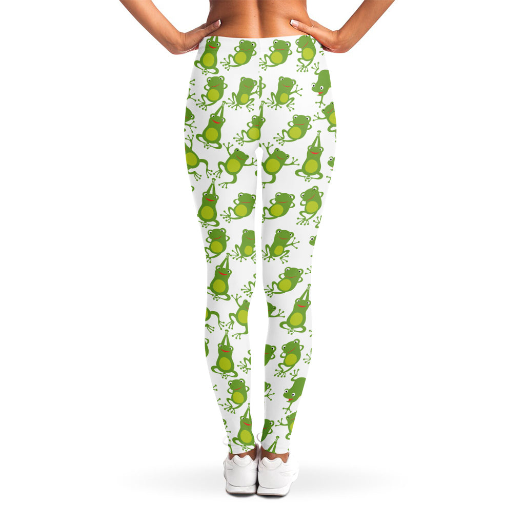 Cute Frog Pattern Print Women's Leggings