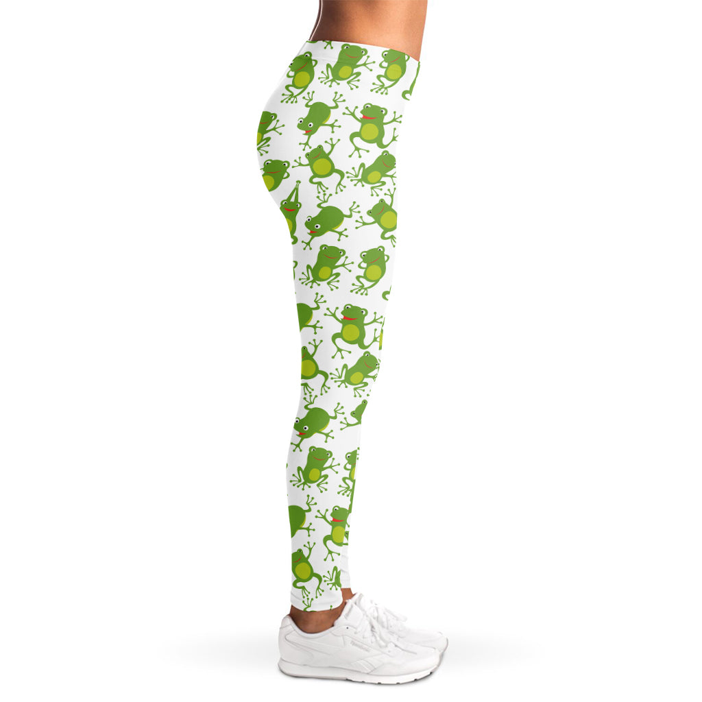 Cute Frog Pattern Print Women's Leggings