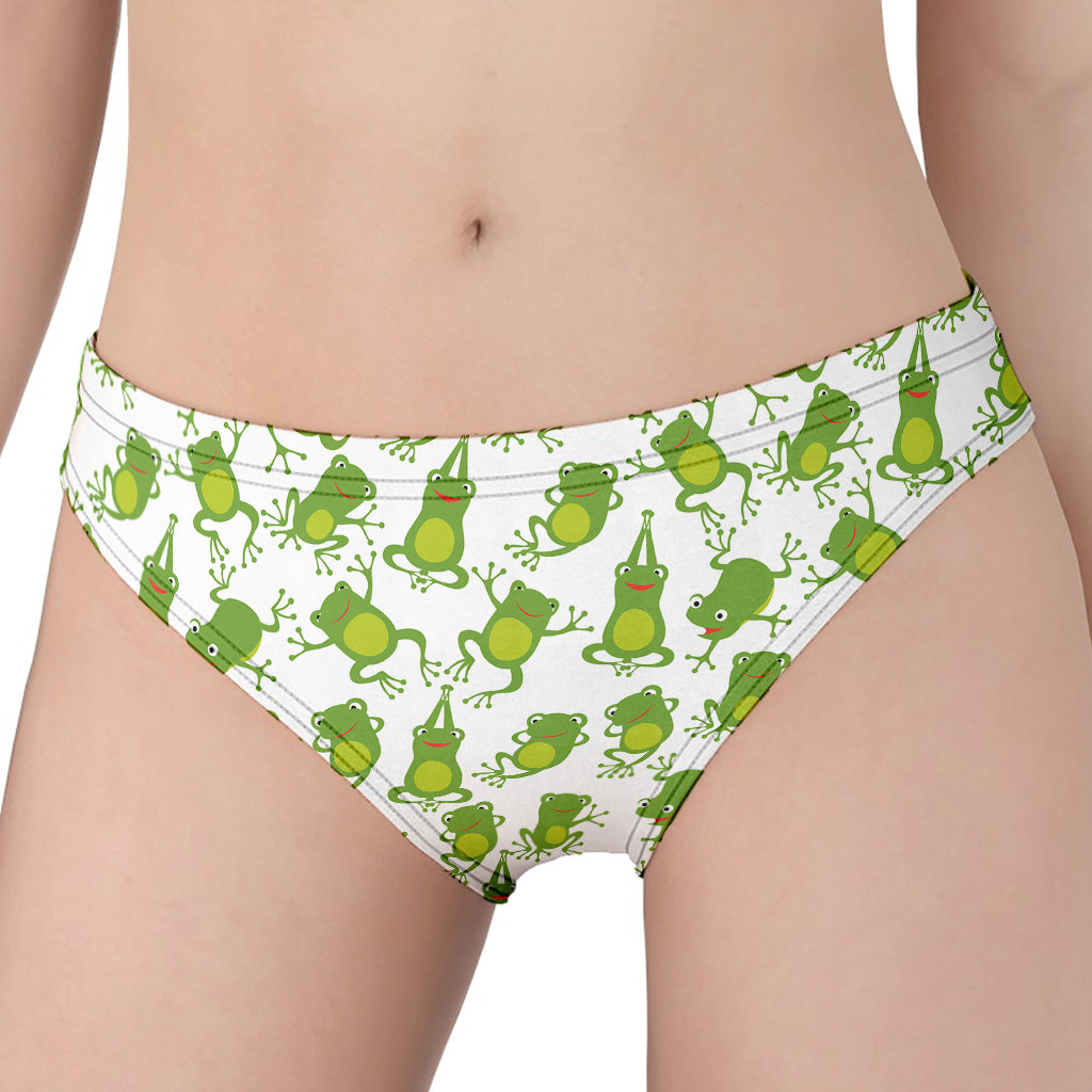 Cute Frog Pattern Print Women's Panties