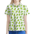 Cute Frog Pattern Print Women's Polo Shirt