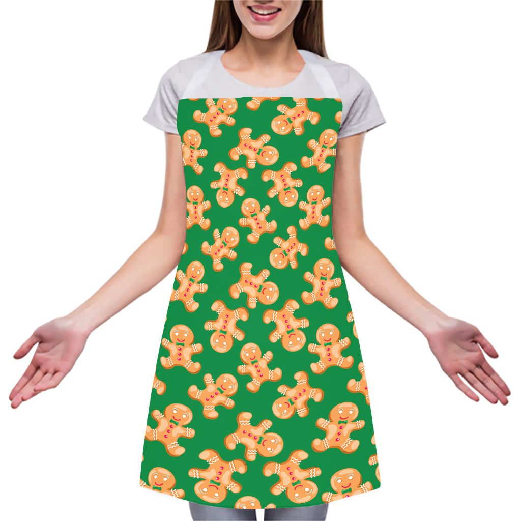 Cute Gingerbread Man Pattern Print Adjustable Apron