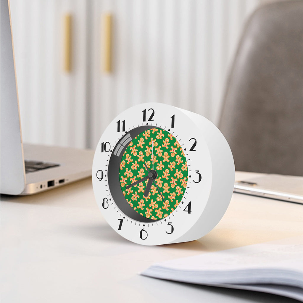 Cute Gingerbread Man Pattern Print Alarm Clock