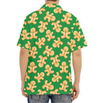 Cute Gingerbread Man Pattern Print Aloha Shirt