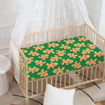 Cute Gingerbread Man Pattern Print Baby Crib Sheet