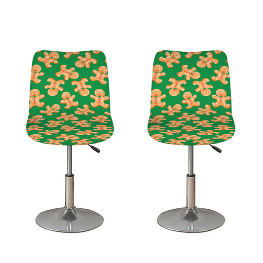 Cute Gingerbread Man Pattern Print Bar Stool Covers