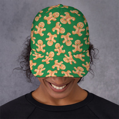 Cute Gingerbread Man Pattern Print Baseball Cap