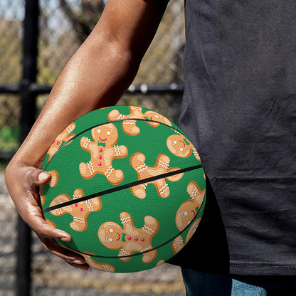Cute Gingerbread Man Pattern Print Basketball