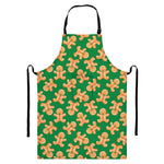 Cute Gingerbread Man Pattern Print Bib Apron With Pocket
