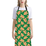 Cute Gingerbread Man Pattern Print Bib Apron With Pocket