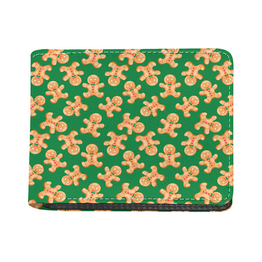 Cute Gingerbread Man Pattern Print Bifold Wallet