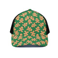 Cute Gingerbread Man Pattern Print Black Mesh Trucker Hat
