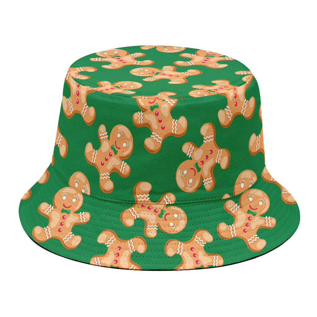 Cute Gingerbread Man Pattern Print Bucket Hat