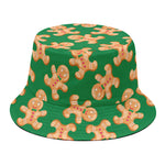 Cute Gingerbread Man Pattern Print Bucket Hat