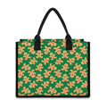 Cute Gingerbread Man Pattern Print Canvas Tote Bag
