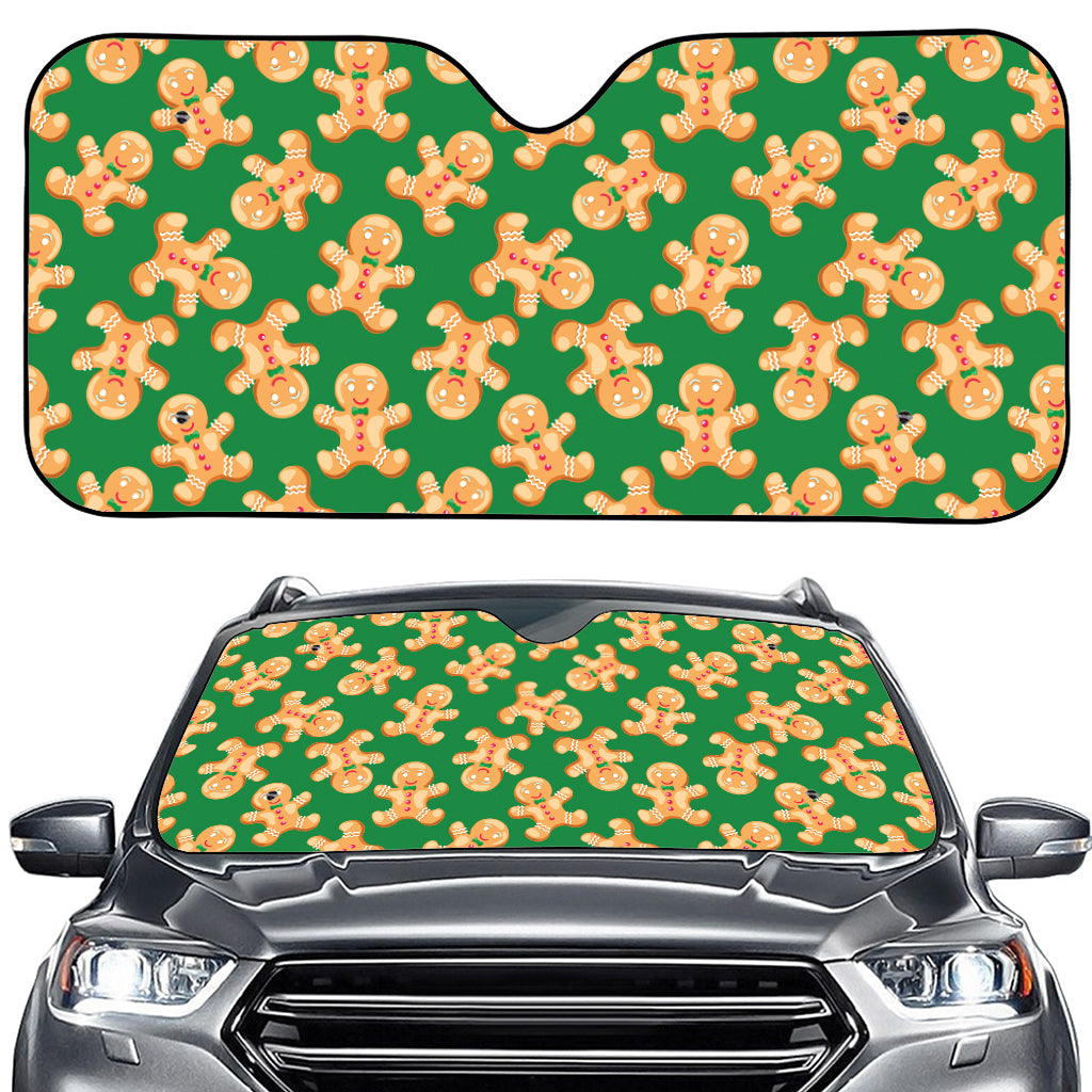 Cute Gingerbread Man Pattern Print Car Windshield Sun Shade