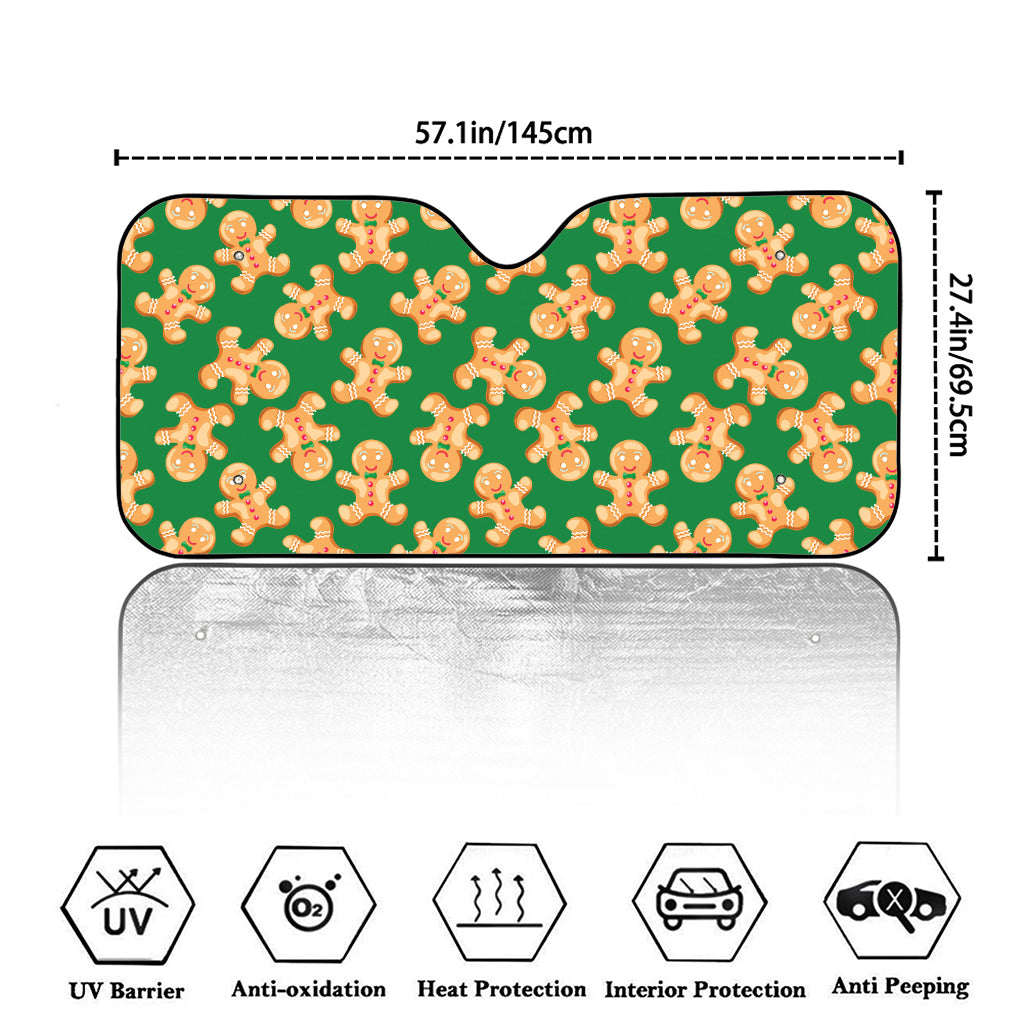 Cute Gingerbread Man Pattern Print Car Windshield Sun Shade