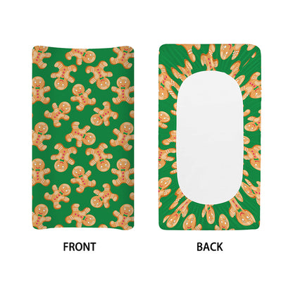 Cute Gingerbread Man Pattern Print Changing Pad Cover
