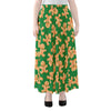 Cute Gingerbread Man Pattern Print Chiffon Maxi Skirt