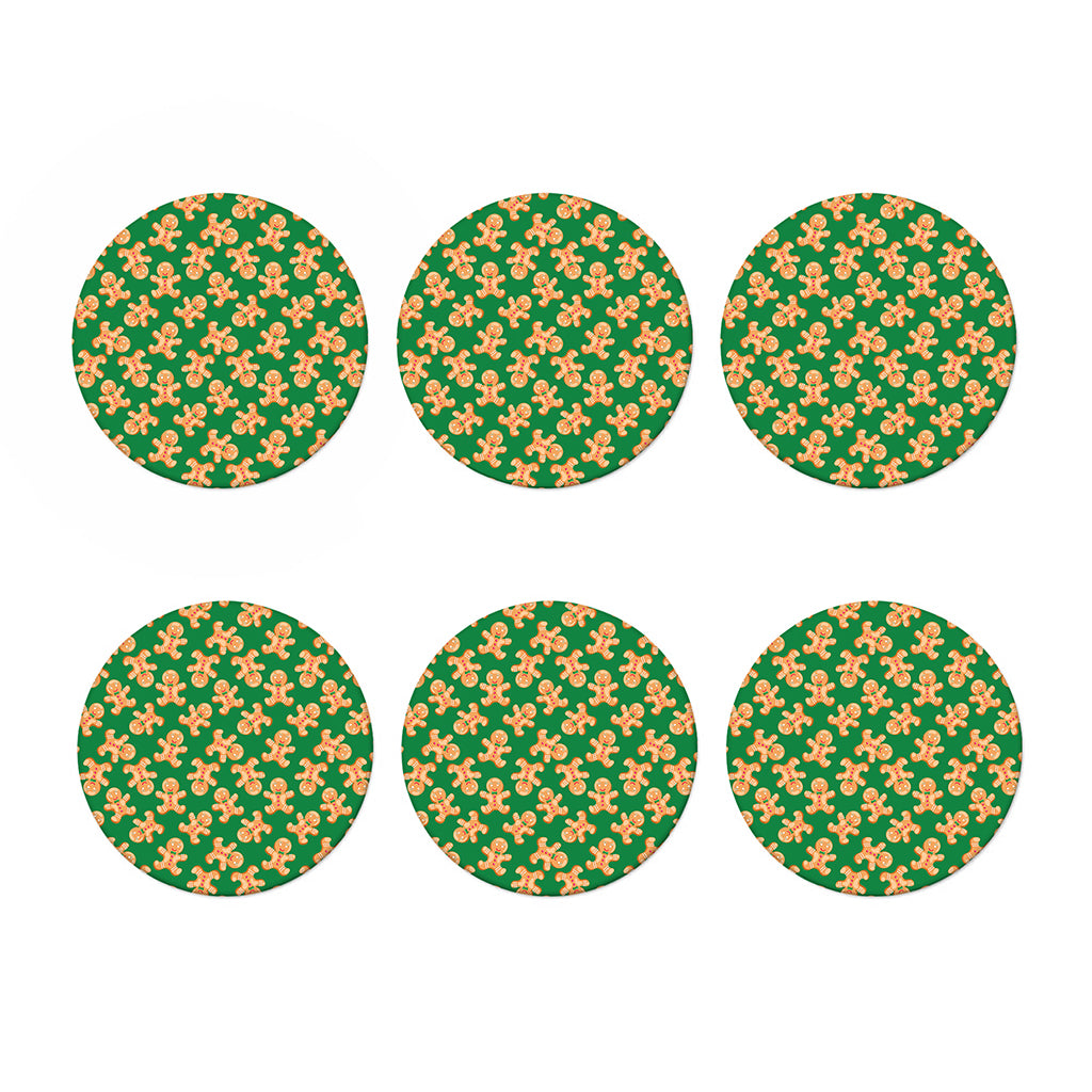 Cute Gingerbread Man Pattern Print Coaster Set