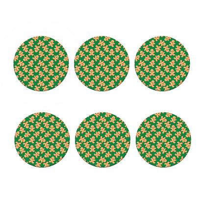 Cute Gingerbread Man Pattern Print Coaster Set