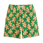 Cute Gingerbread Man Pattern Print Cotton Shorts