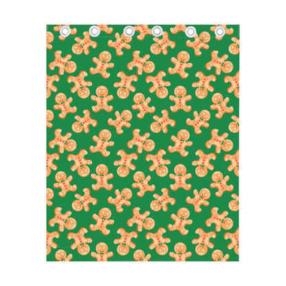 Cute Gingerbread Man Pattern Print Curtain