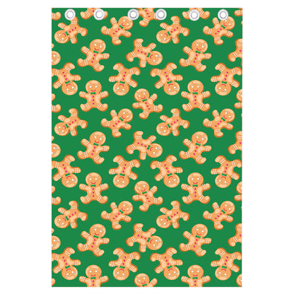 Cute Gingerbread Man Pattern Print Curtain