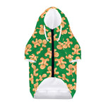 Cute Gingerbread Man Pattern Print Dog Zip Up Hoodie
