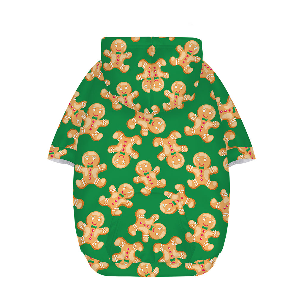 Cute Gingerbread Man Pattern Print Dog Zip Up Hoodie