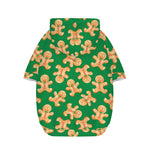 Cute Gingerbread Man Pattern Print Dog Zip Up Hoodie