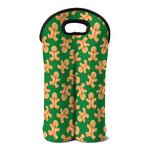 Cute Gingerbread Man Pattern Print Double Neoprene Wine Tote