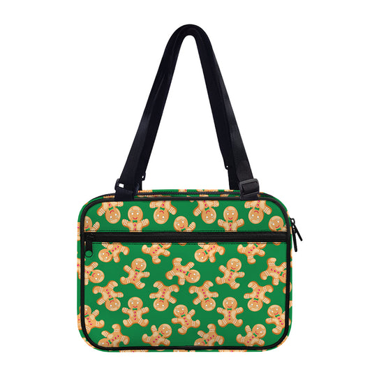 Cute Gingerbread Man Pattern Print Double Strap Bible Bag