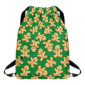 Cute Gingerbread Man Pattern Print Drawstring Backpack