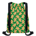 Cute Gingerbread Man Pattern Print Drawstring Backpack