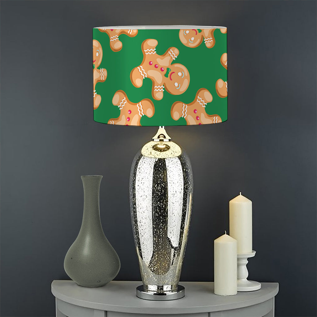 Cute Gingerbread Man Pattern Print Drum Lamp Shade