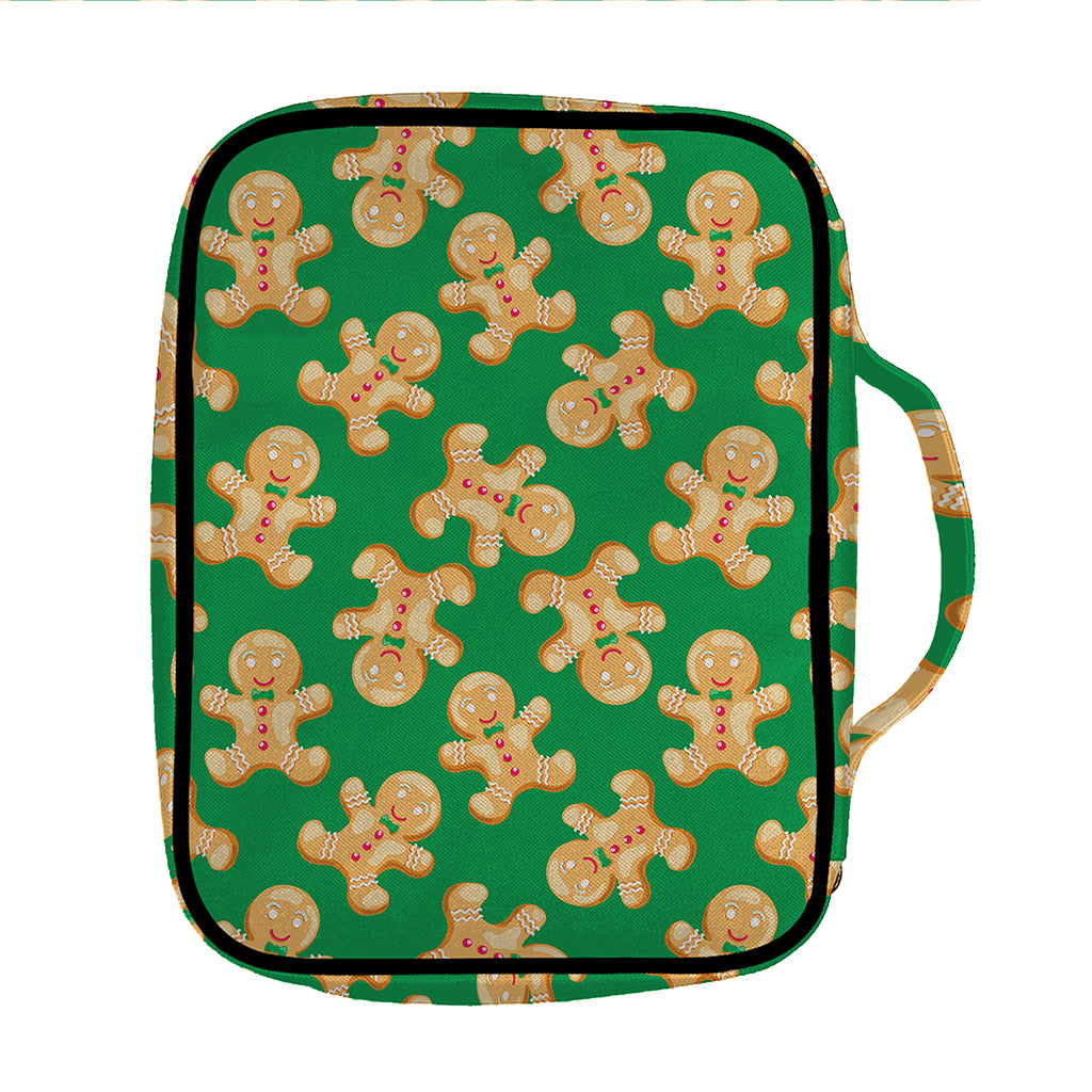 Cute Gingerbread Man Pattern Print Front Pocket Bible Bag