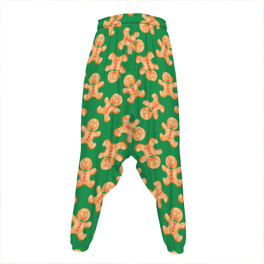 Cute Gingerbread Man Pattern Print Hammer Pants