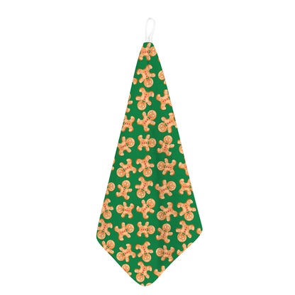 Cute Gingerbread Man Pattern Print Hand Towel