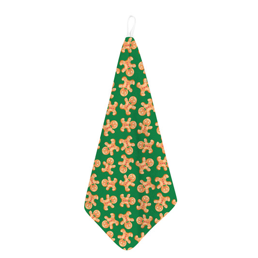 Cute Gingerbread Man Pattern Print Hand Towel