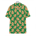 Cute Gingerbread Man Pattern Print Hawaiian Shirt