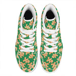 Cute Gingerbread Man Pattern Print High Top Leather Sneakers